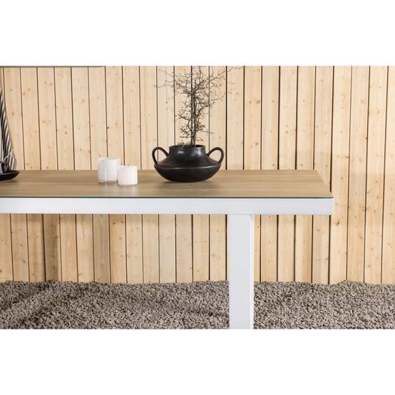 Paris Prix - Table de Jardin en Verre "Merlo" 200cm Naturel & Blanc - Image 8