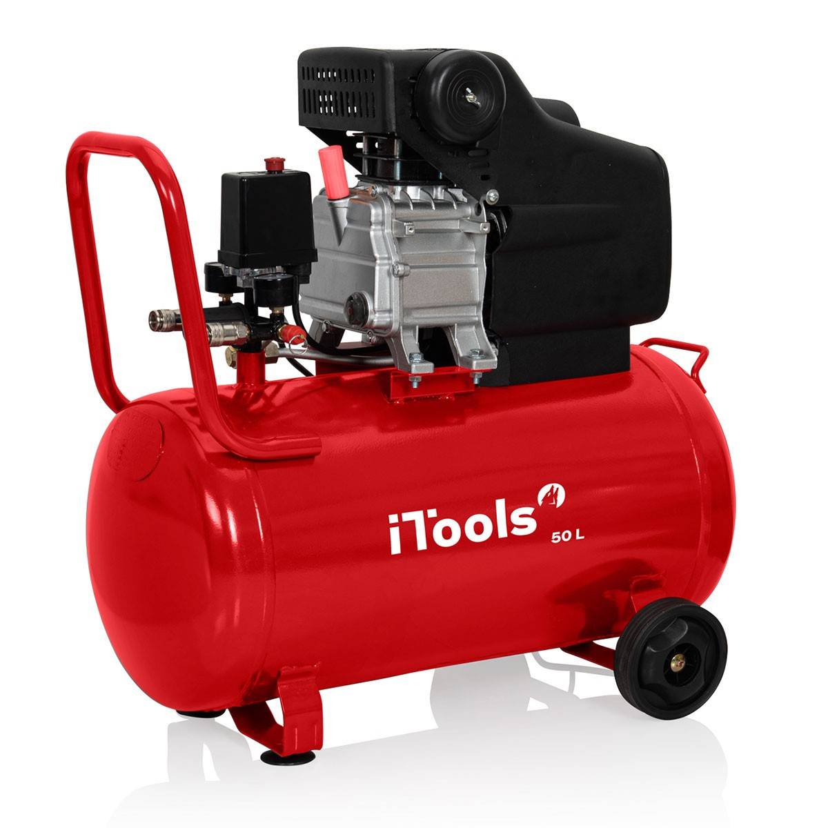 Compresseur d'air 50L 8 bar 115 PSI Silencieux 2CV 1.5KW + Kit 5 accessoires air comprimé ITOOLS - Image 5
