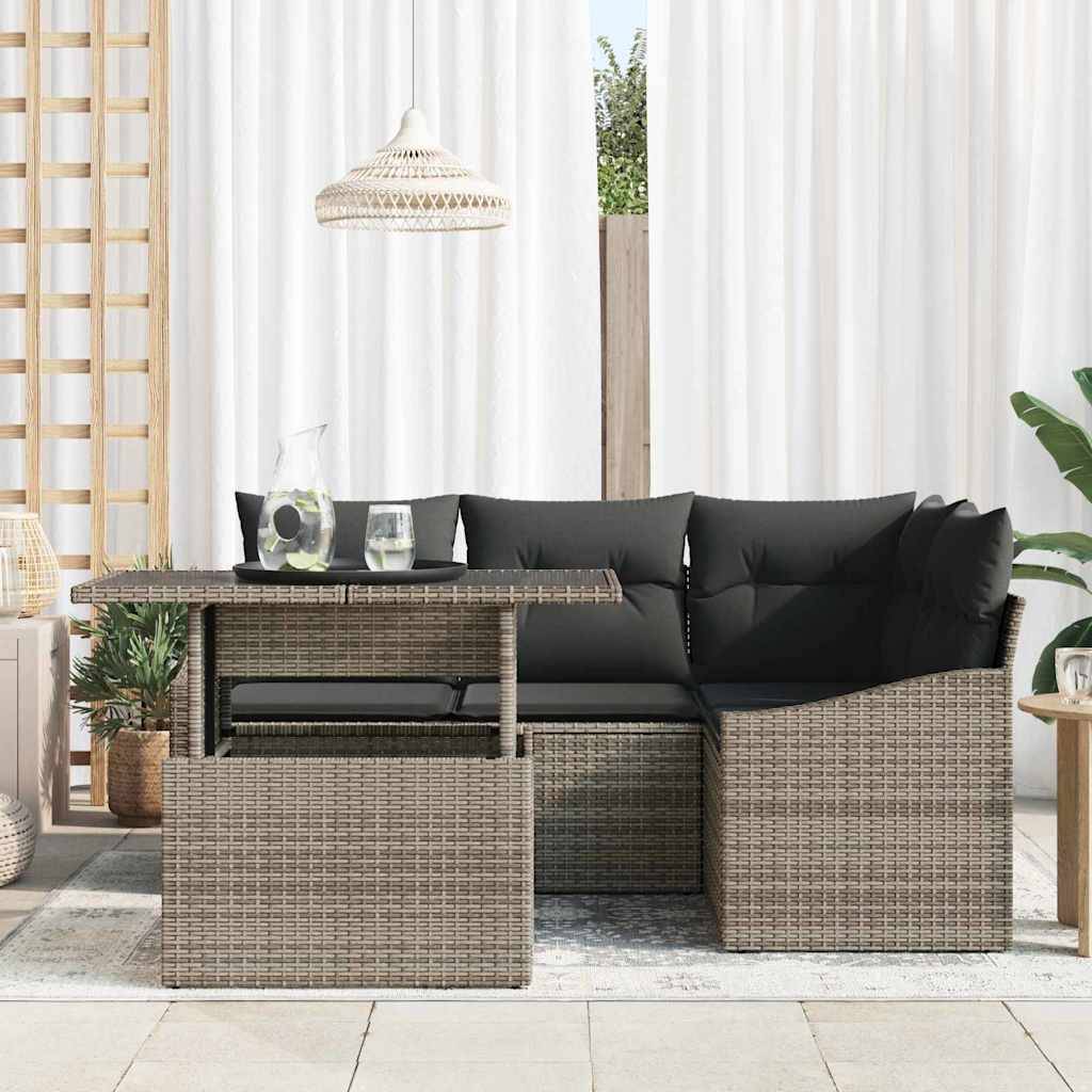 Vidaxl - Ensemble de canapé de jardin avec coussin Réglable 5 pcs Gris vidaXL 3357732 - Image 4