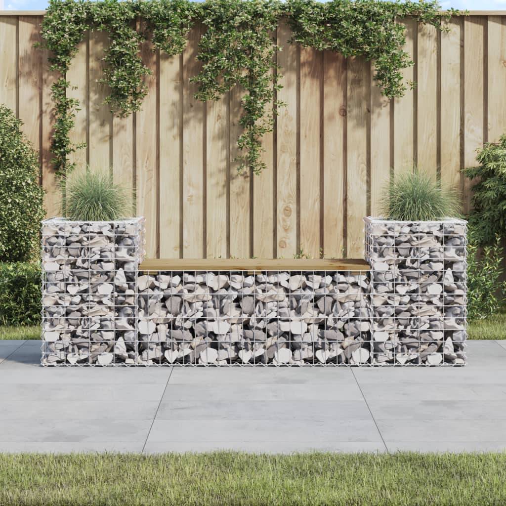 PANGIVO - Banc de jardin bois de pin et acier naturel 183 x 41 x 60.5 cm, Poids:22kg - PANGIVO - Image 1