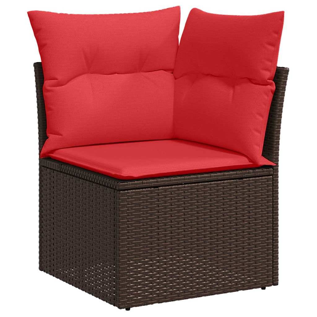 Vidaxl - Ensemble de canapé de jardin 9 pcs Marron Poly rotin vidaXL 3348340 - Image 9
