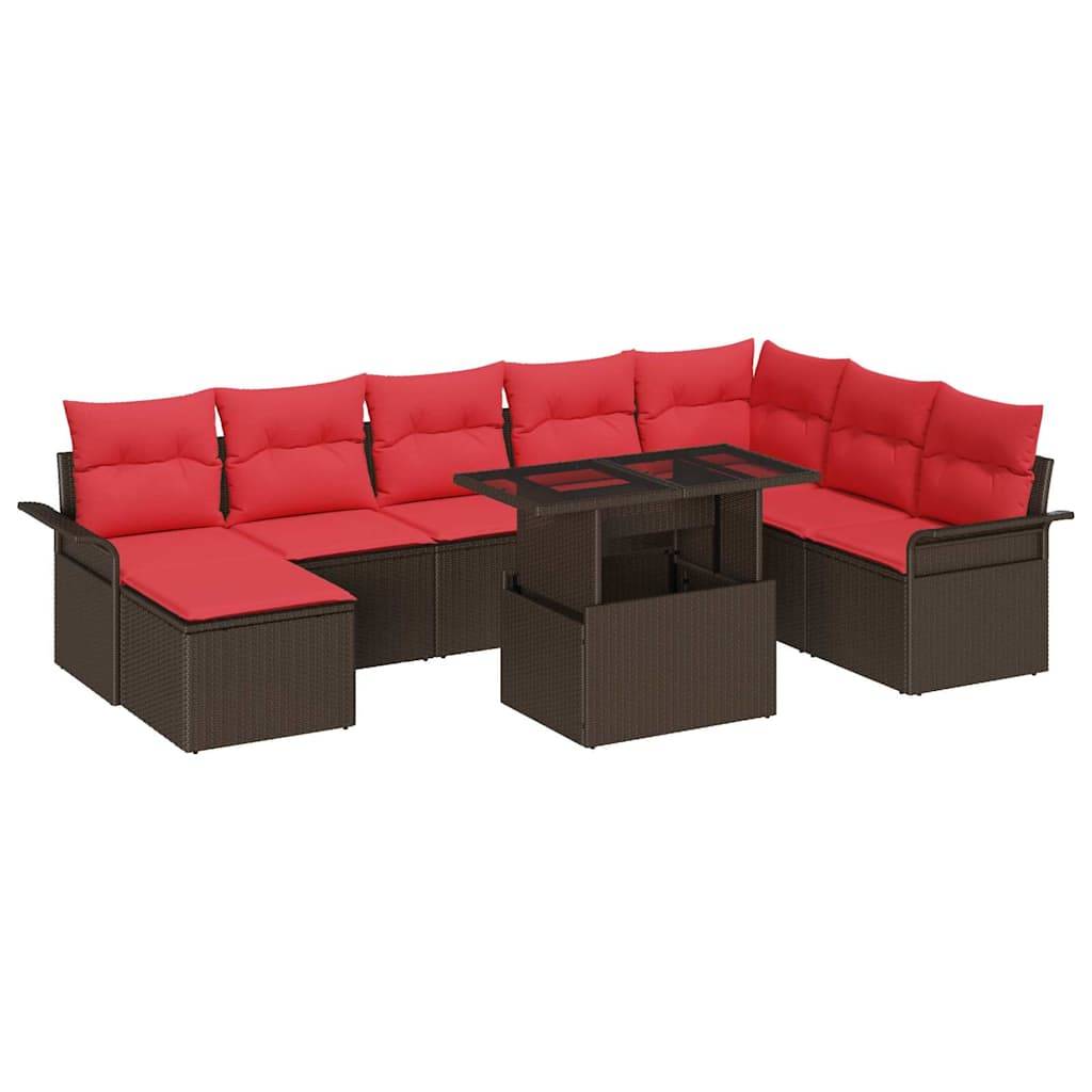 Vidaxl - Ensemble de canapé de jardin 9 pcs Marron Poly rotin vidaXL 3348340 - Image 2