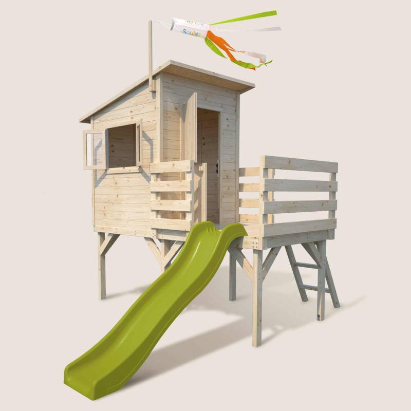 Soulet - Maisonnette en bois sur pilotis avec toboggan pour enfants - Portland - Image 7