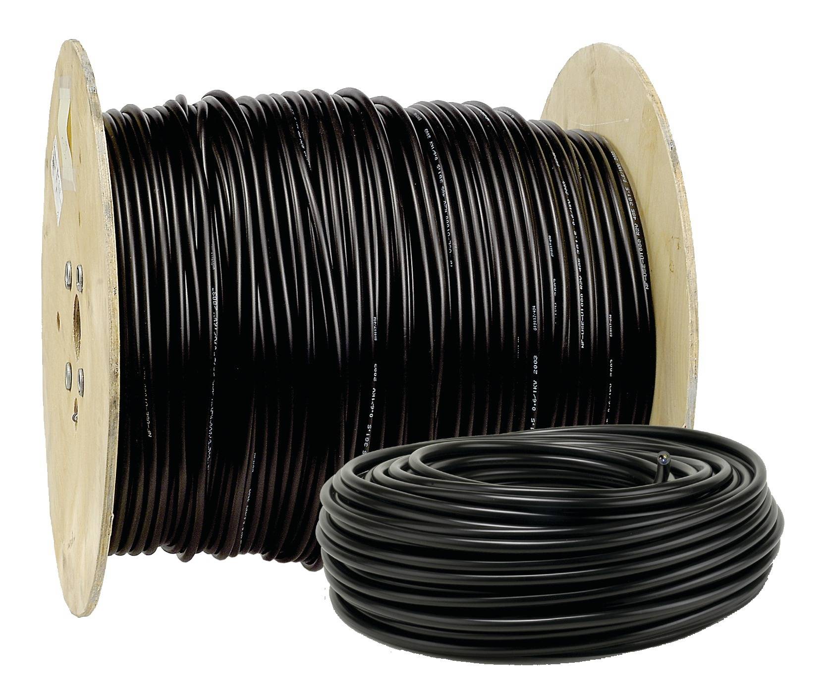 Câble rigide U-1000 R2V 3G2,5mm² 50m noir - FILS & CÂBLES - PA0038C598CB - Image 1