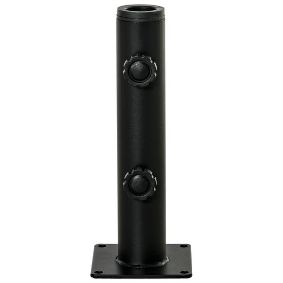 Support parasol sol beton, 2 boutons verrouillage, 4 vis expansion, mats 34/38/48mm, 12x12x30 cm noir - Image 2