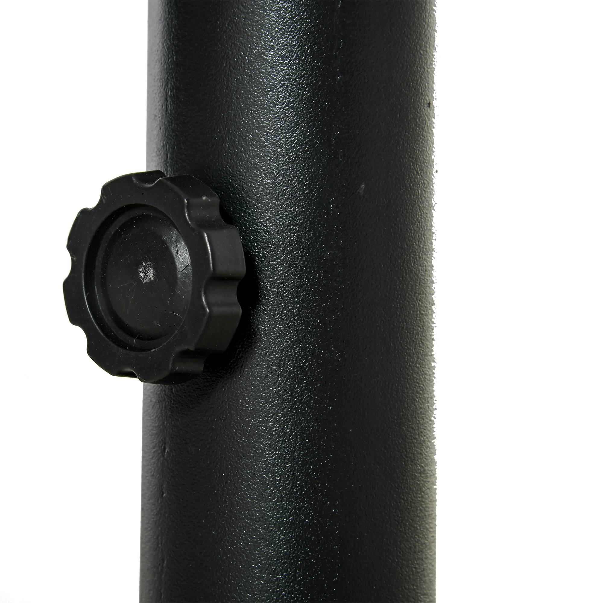 Support parasol sol beton, 2 boutons verrouillage, 4 vis expansion, mats 34/38/48mm, 12x12x30 cm noir - Image 10