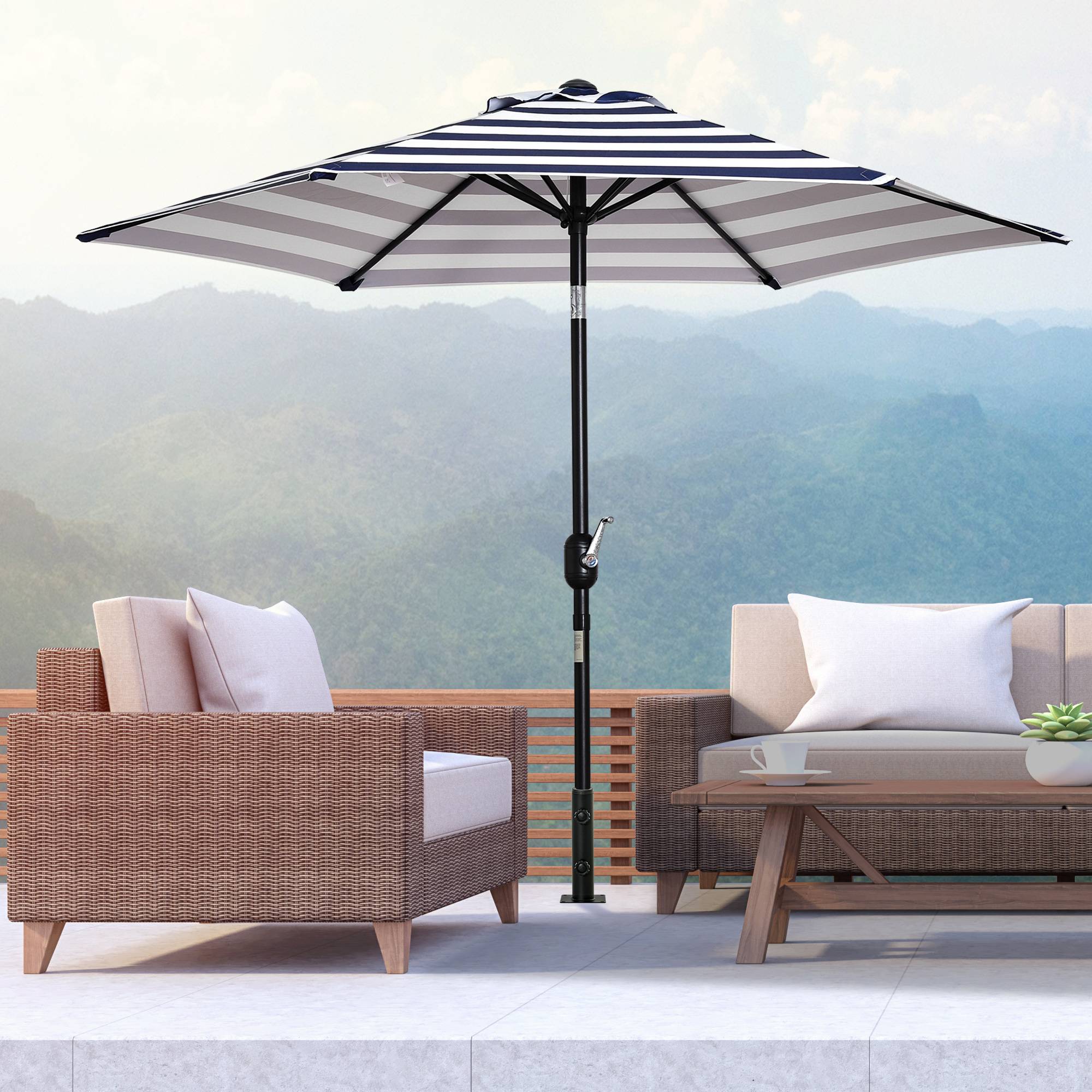 Support parasol sol beton, 2 boutons verrouillage, 4 vis expansion, mats 34/38/48mm, 12x12x30 cm noir - Image 4