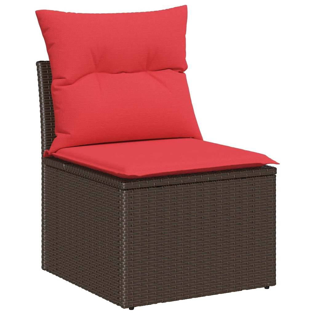 Vidaxl - Ensemble de canapé de jardin 5 pcs Marron polyrotin vidaXL 3345354 - Image 5