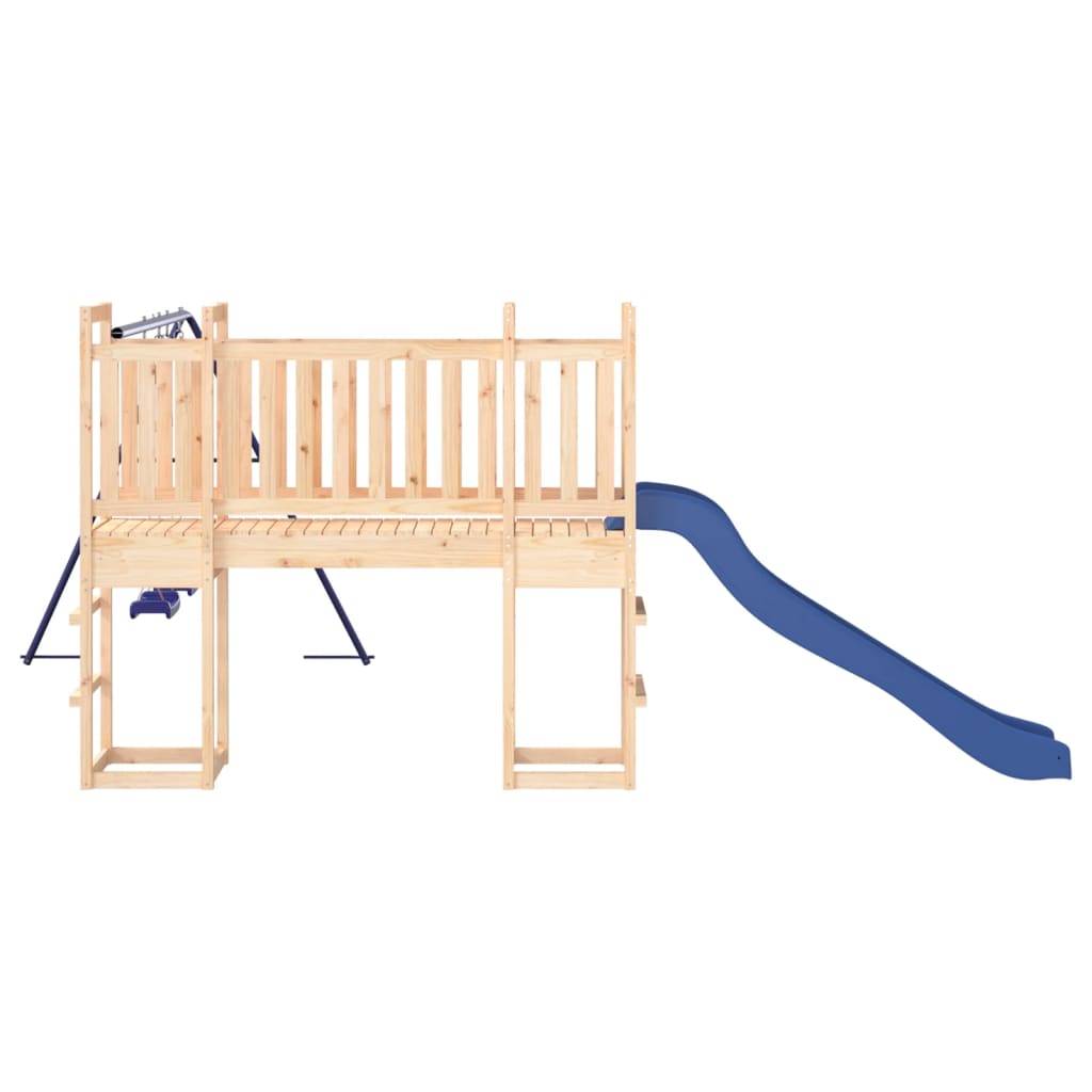 Helloshop26 - Aire de jeux d'extérieur balançoires toboggan portiques robuste jeux jardin 53 x 397 x 169 cm bois de pin massif - Image 5