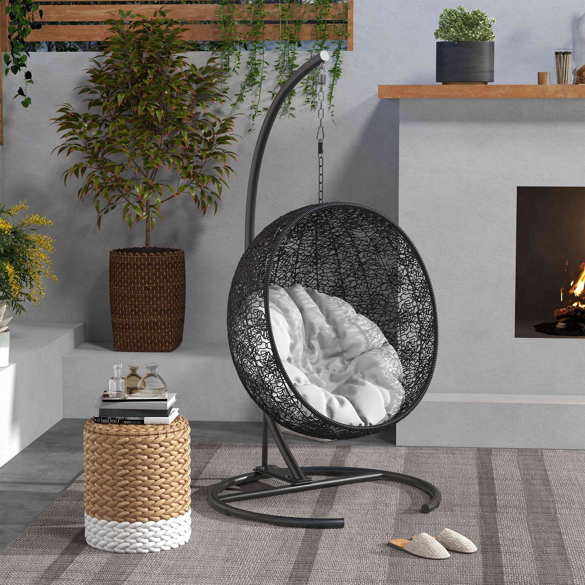 Outsunny - Support de fauteuil suspendu base ronde en métal robuste - pour balançoire/œuf/fauteuil hamac - Ø 102 x 195 cm - noir - Outsunny - Image 6
