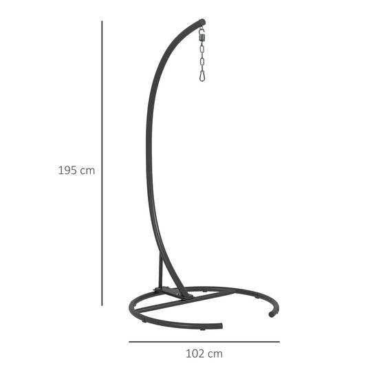 Outsunny - Support de fauteuil suspendu base ronde en métal robuste - pour balançoire/œuf/fauteuil hamac - Ø 102 x 195 cm - noir - Outsunny - Image 3
