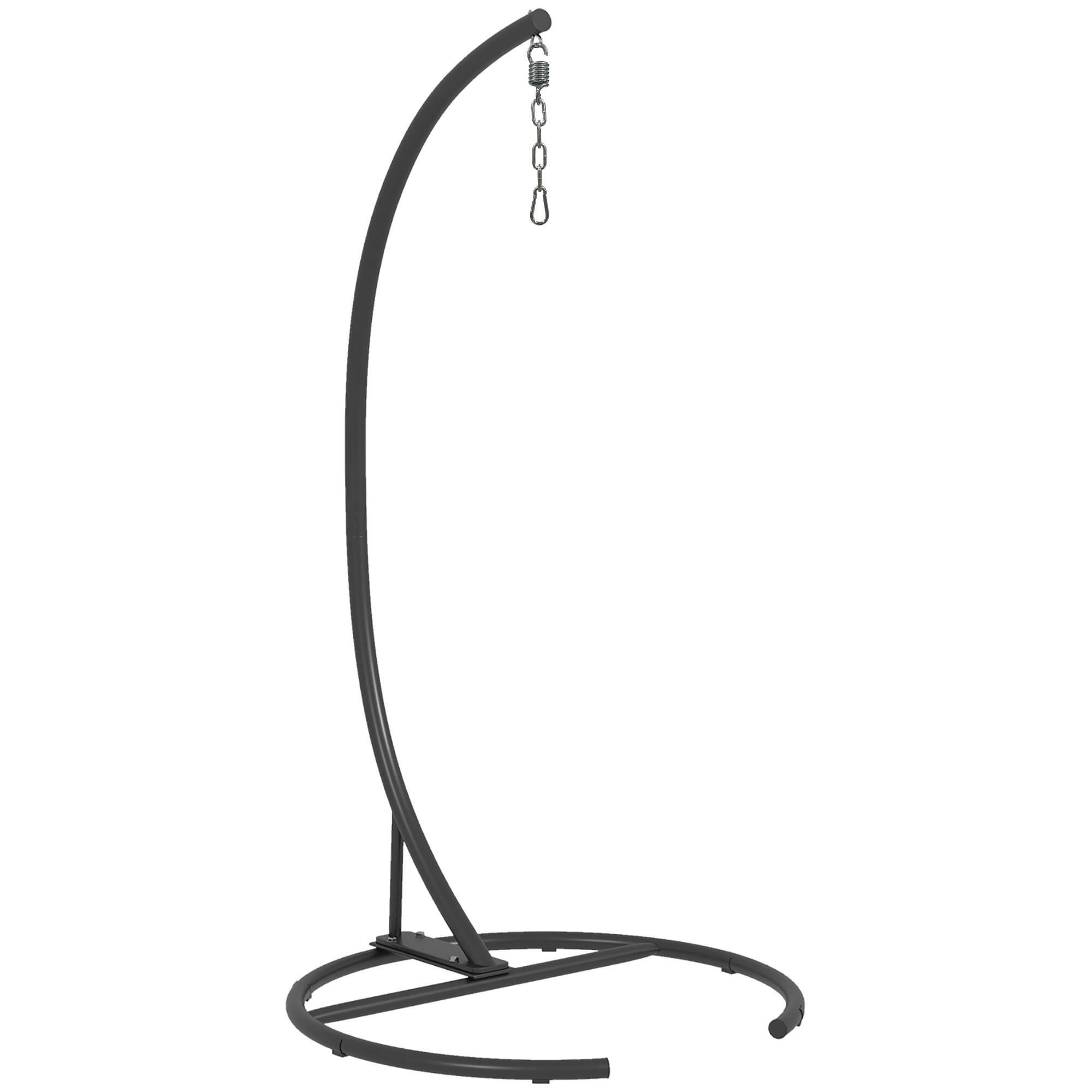 Outsunny - Support de fauteuil suspendu base ronde en métal robuste - pour balançoire/œuf/fauteuil hamac - Ø 102 x 195 cm - noir - Outsunny - Image 1