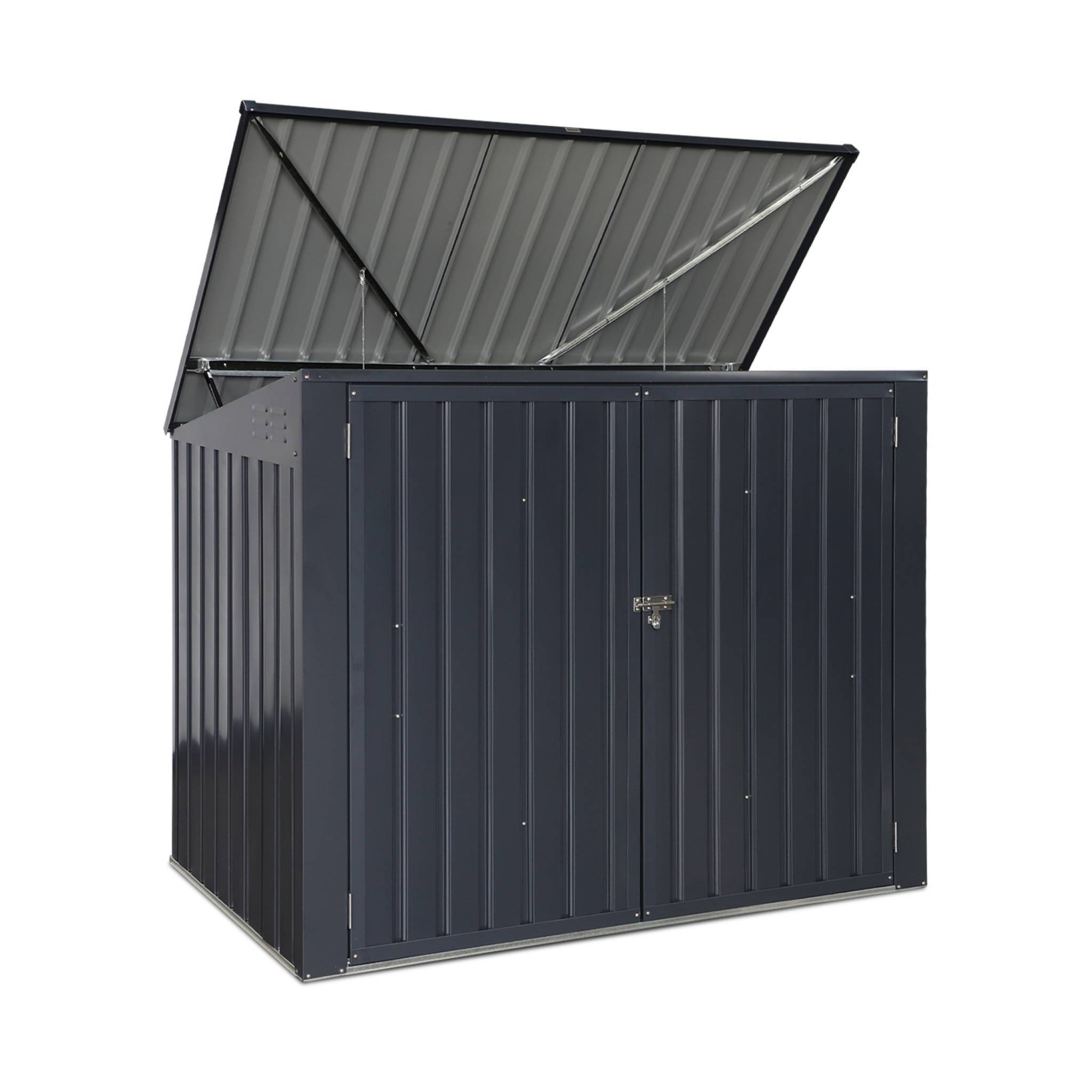 Cache poubelle double couleur gris anthracite. 1.75m² | sweeek - Image 3