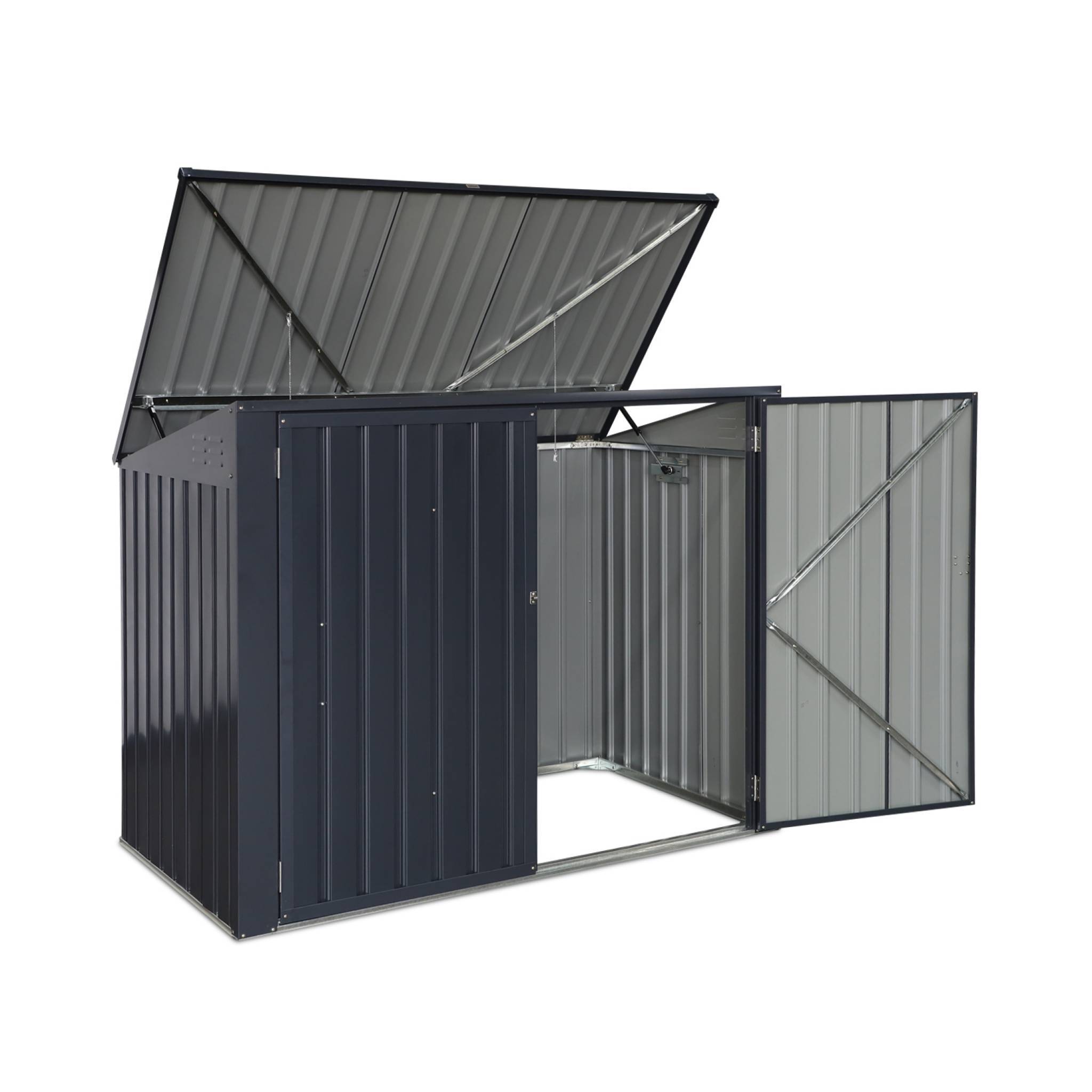 Cache poubelle double couleur gris anthracite. 1.75m² | sweeek - Image 7