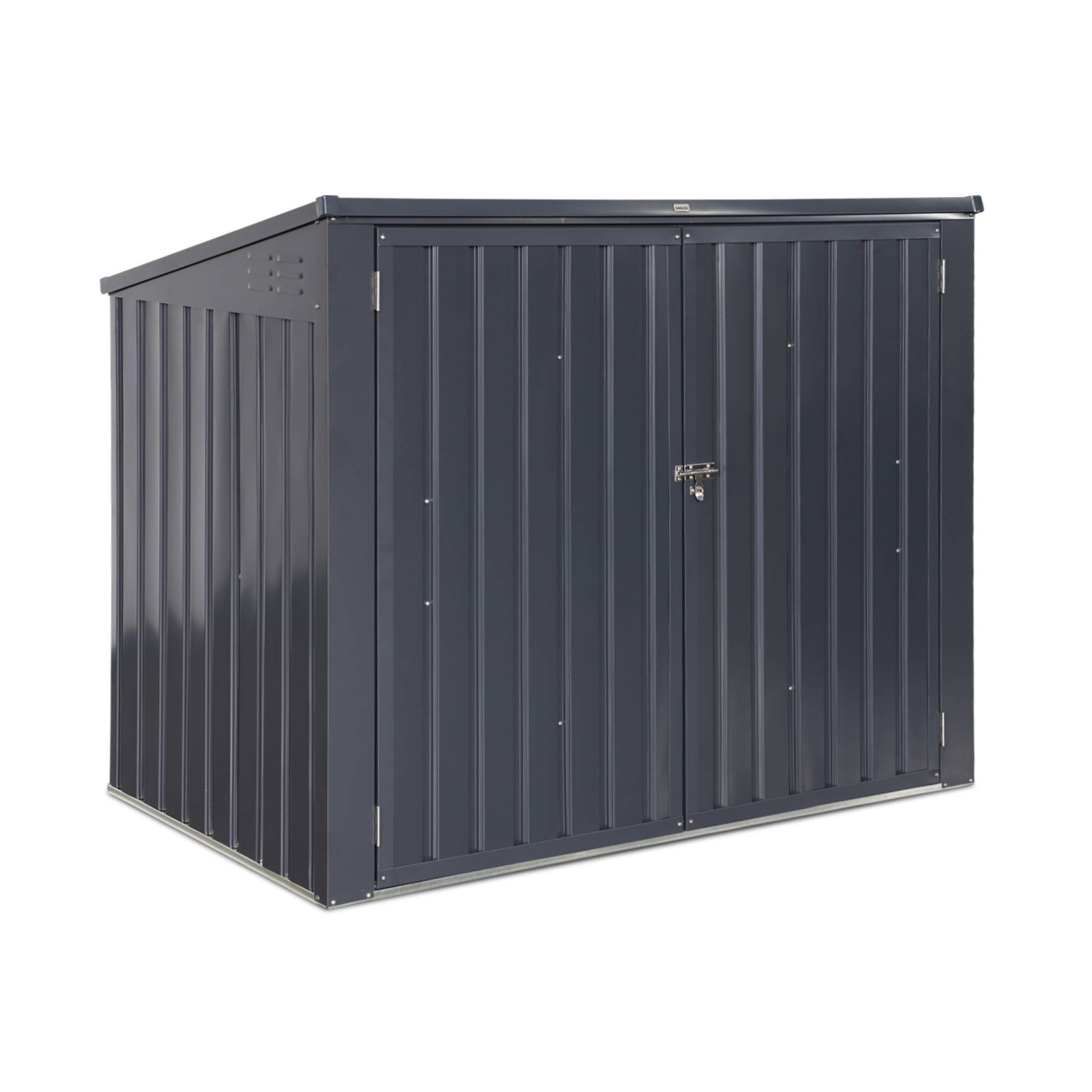 Cache poubelle double couleur gris anthracite. 1.75m² | sweeek - Image 2