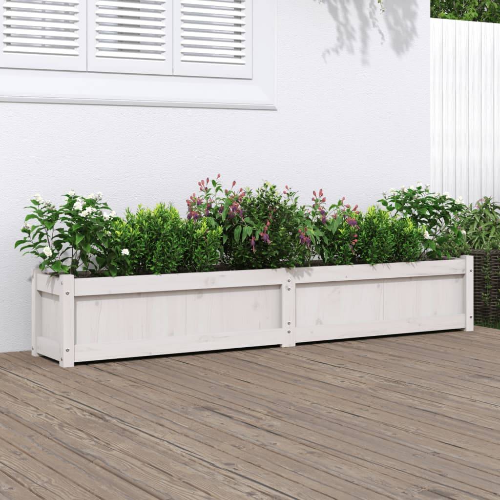 Maison Chic - Jardinière - Bac à Fleurs - Pot De Fleurs blanc 180x31x31 cm bois de pin massif - Image 2
