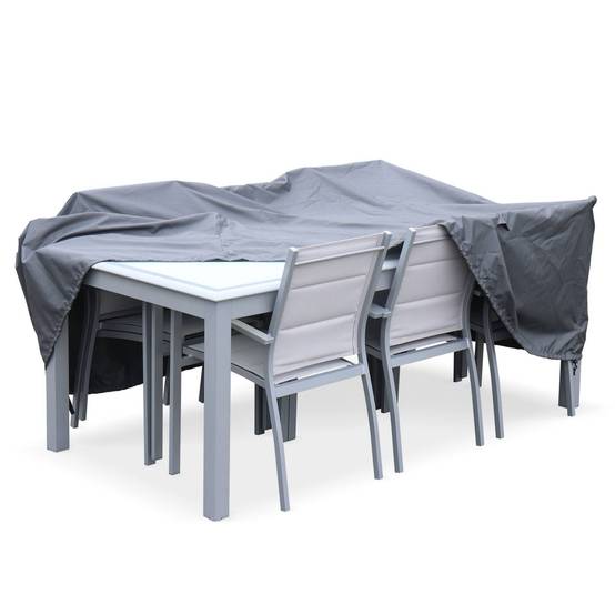 Housse de protection 202x124cm gris foncé - Bâche rectangulaire en polyester enduit PA pour table de jardin Philadelphie ou Capua 180 | sweeek - Image 3