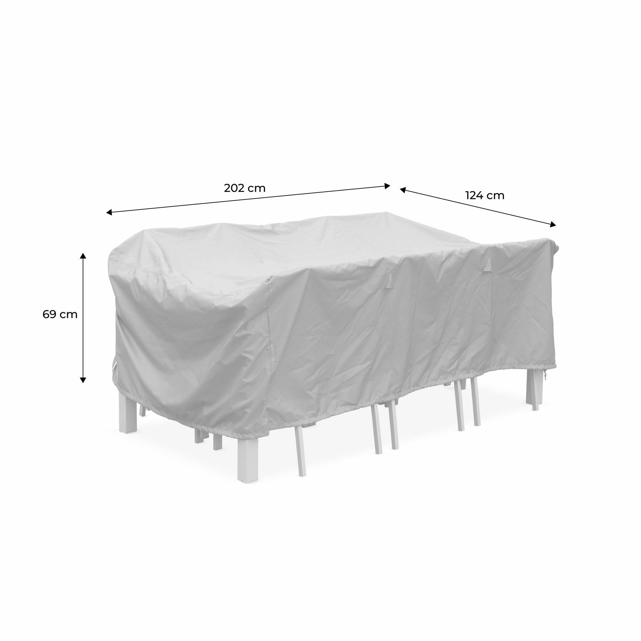 Housse de protection 202x124cm gris foncé - Bâche rectangulaire en polyester enduit PA pour table de jardin Philadelphie ou Capua 180 | sweeek - Image 6