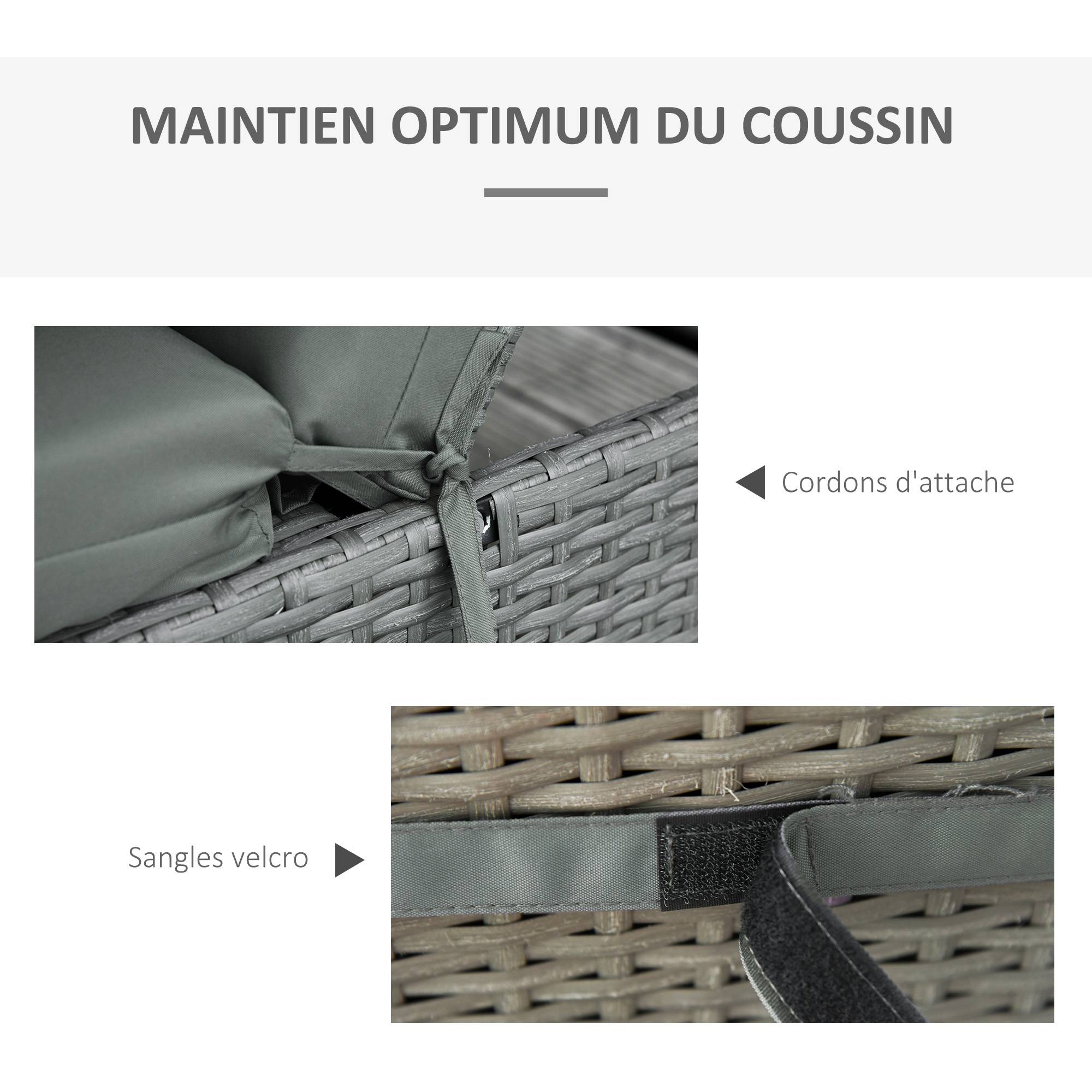 Lot de 2 Matelas pour Chaise Longue transat Bain de Soleil avec Sangles d'attache pour Jardin MATELAS - Image 8