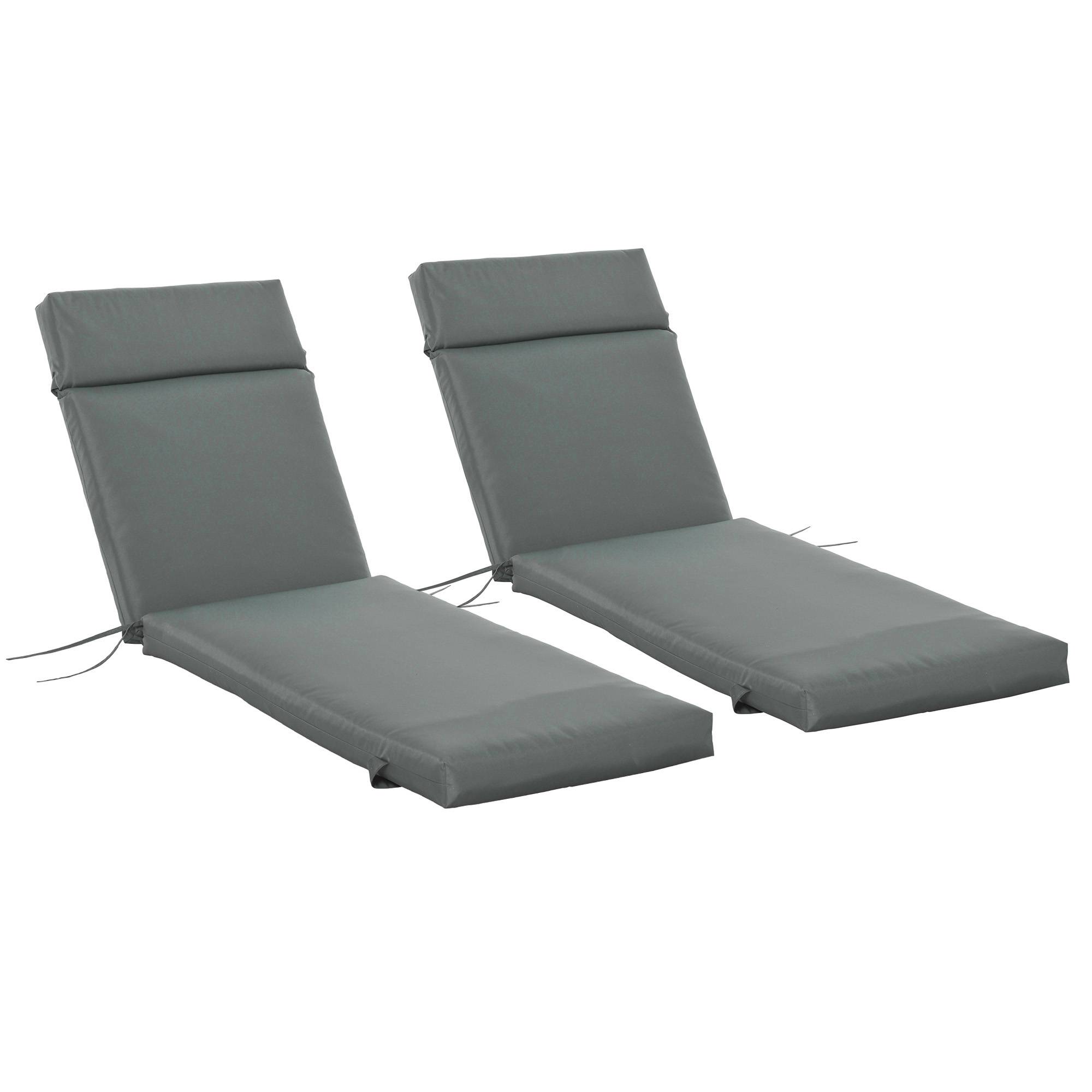 Lot de 2 Matelas pour Chaise Longue transat Bain de Soleil avec Sangles d'attache pour Jardin MATELAS - Image 2