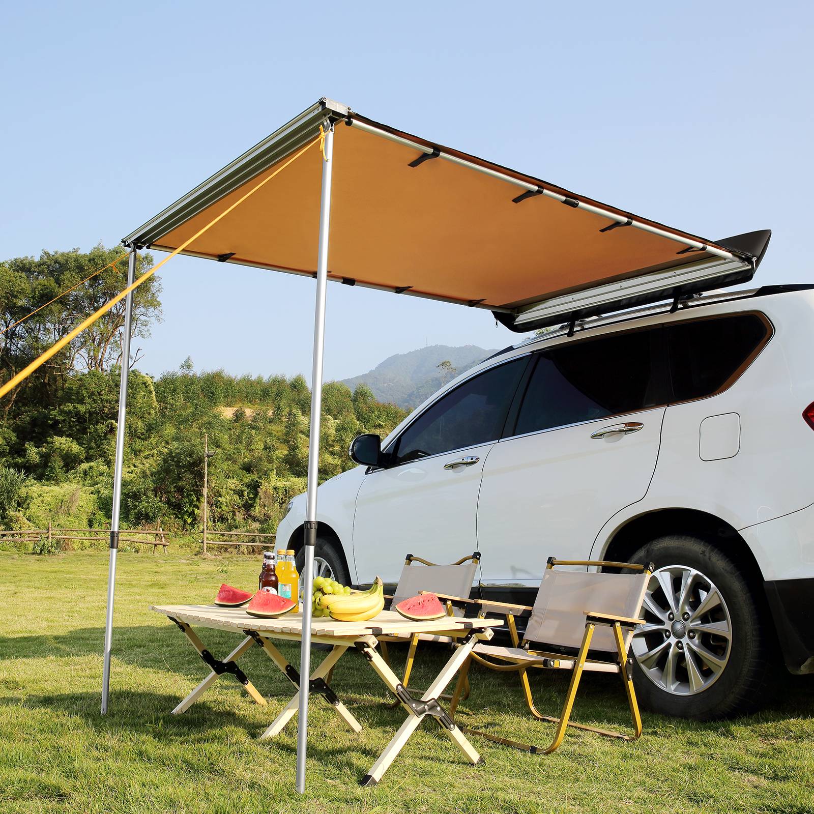 VEVOR Auvent voiture rétractable 2x2.5m, PU3000mm UV50+, résistant soleil/eau/vent, pour camping-cars. - Image 8
