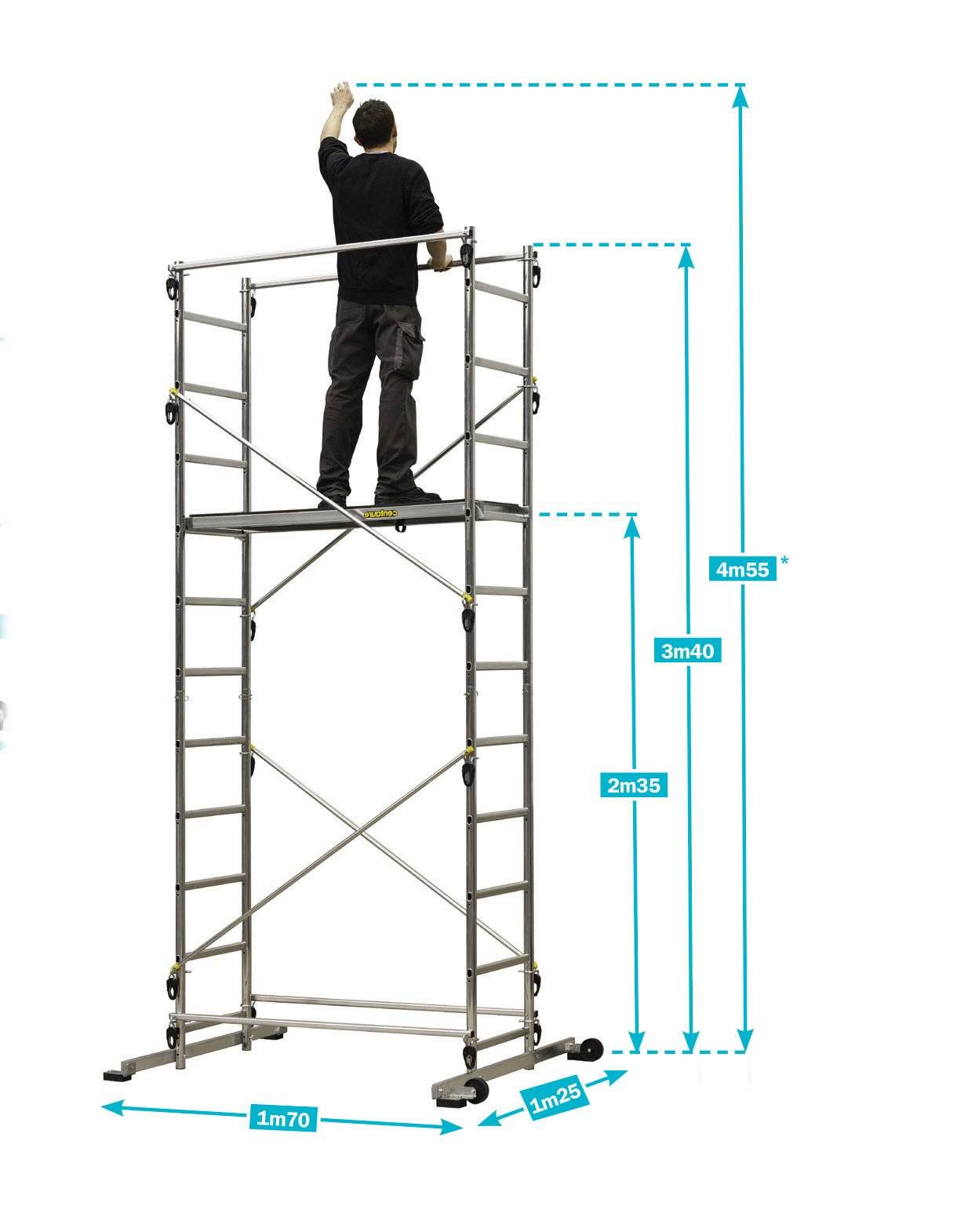 Echafaudage TEK'UP, hauteur de travail 4,55m - CENTAURE - Image 3
