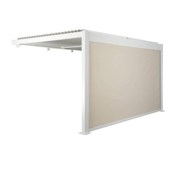 sweeek - Pergola bioclimatique aluminium adossée 4x3m blanc + 1 store 4m Palace | sweeek - Image 2