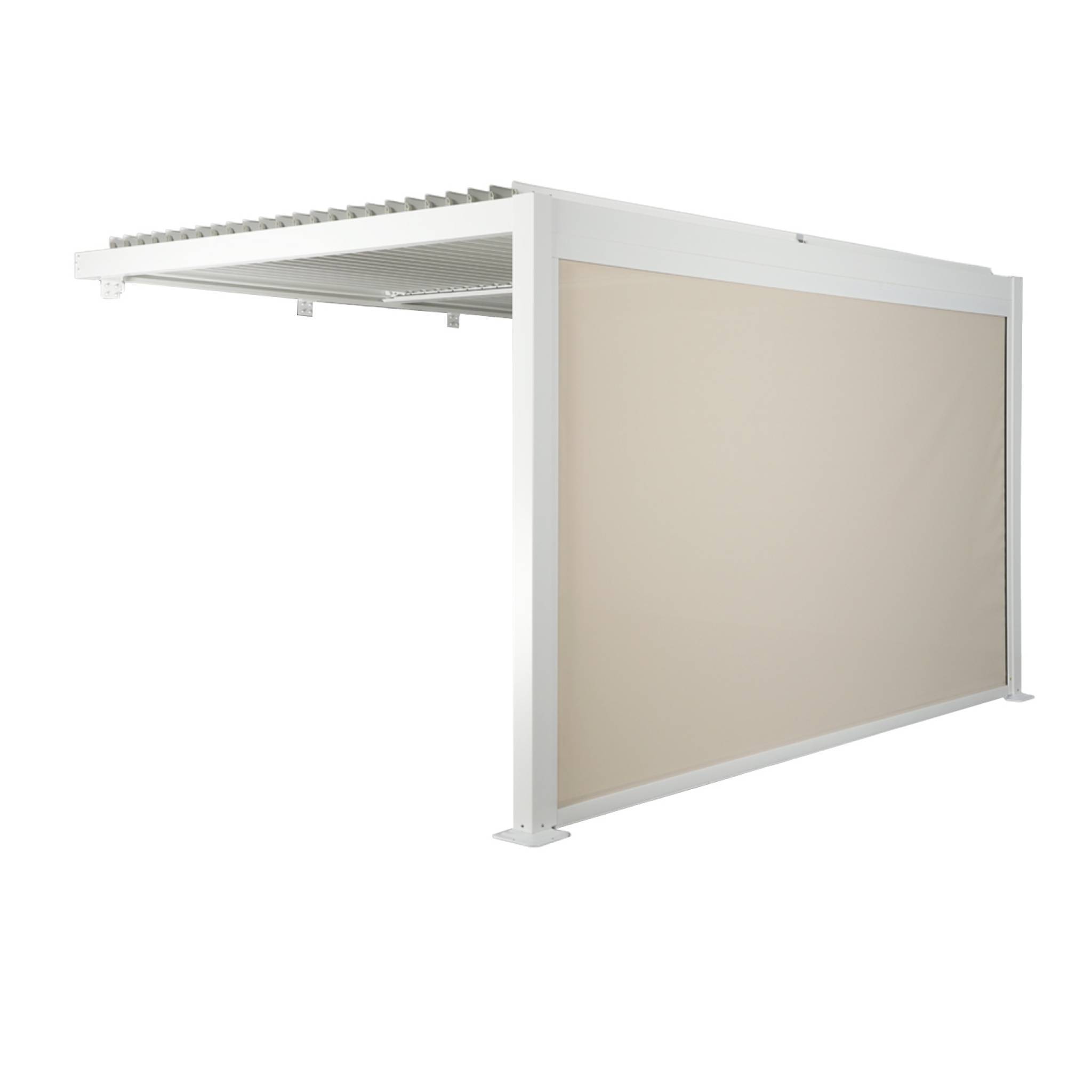 sweeek - Pergola bioclimatique aluminium adossée 4x3m blanc + 1 store 4m Palace | sweeek - Image 2