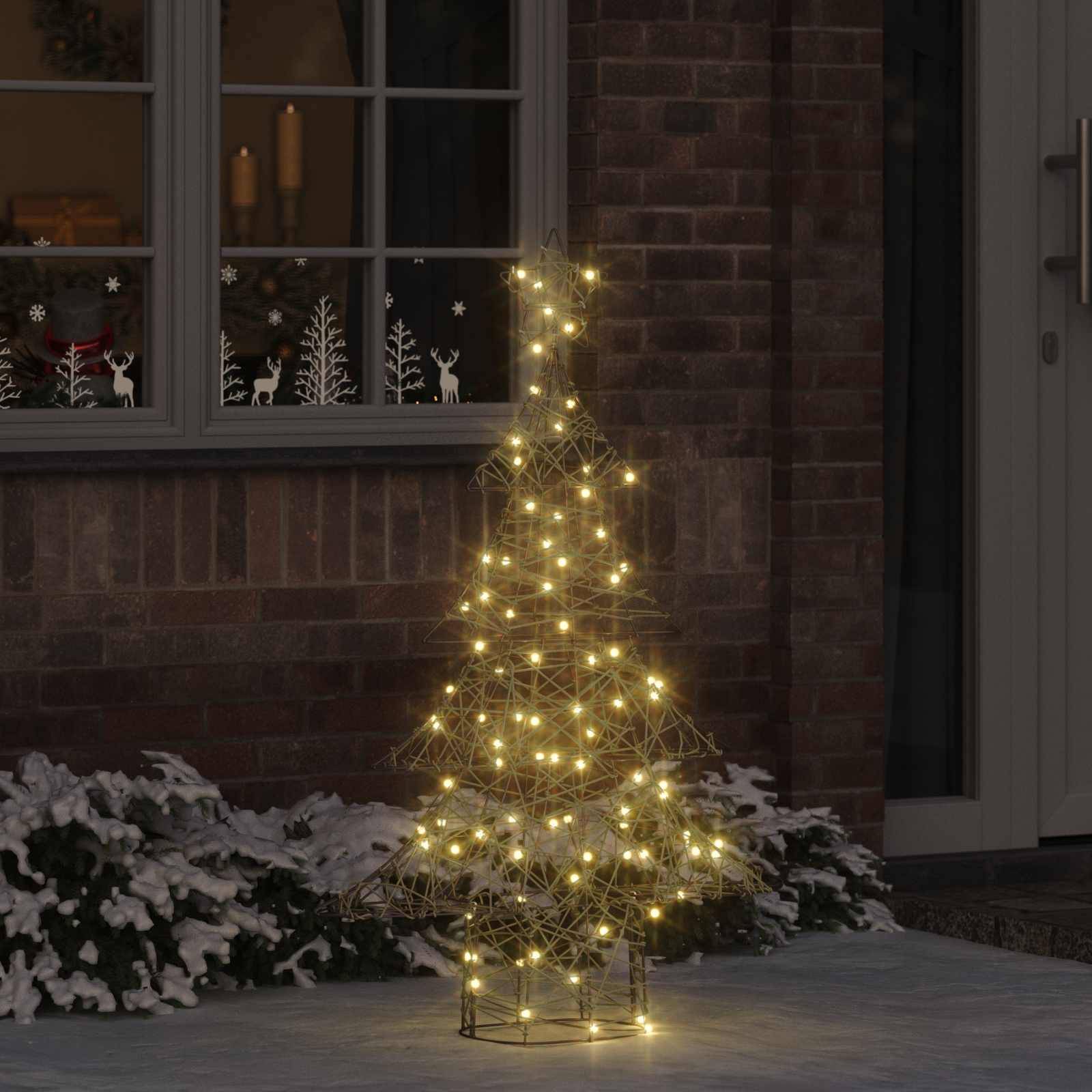 Vidaxl - Sapin de Noël avec 120 LED Blanc chaud 150 cm Rotin vidaXL 42018991 - Image 1