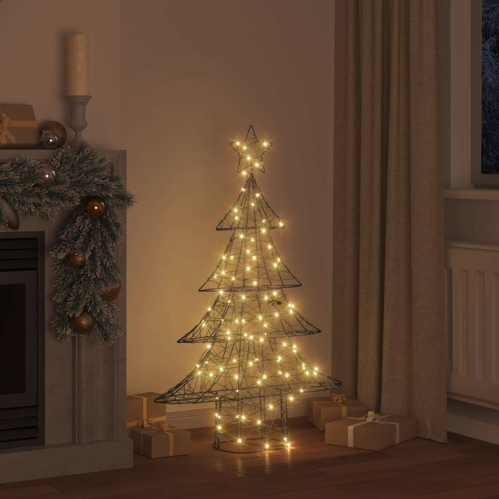 Vidaxl - Sapin de Noël avec 120 LED Blanc chaud 150 cm Rotin vidaXL 42018991 - Image 4