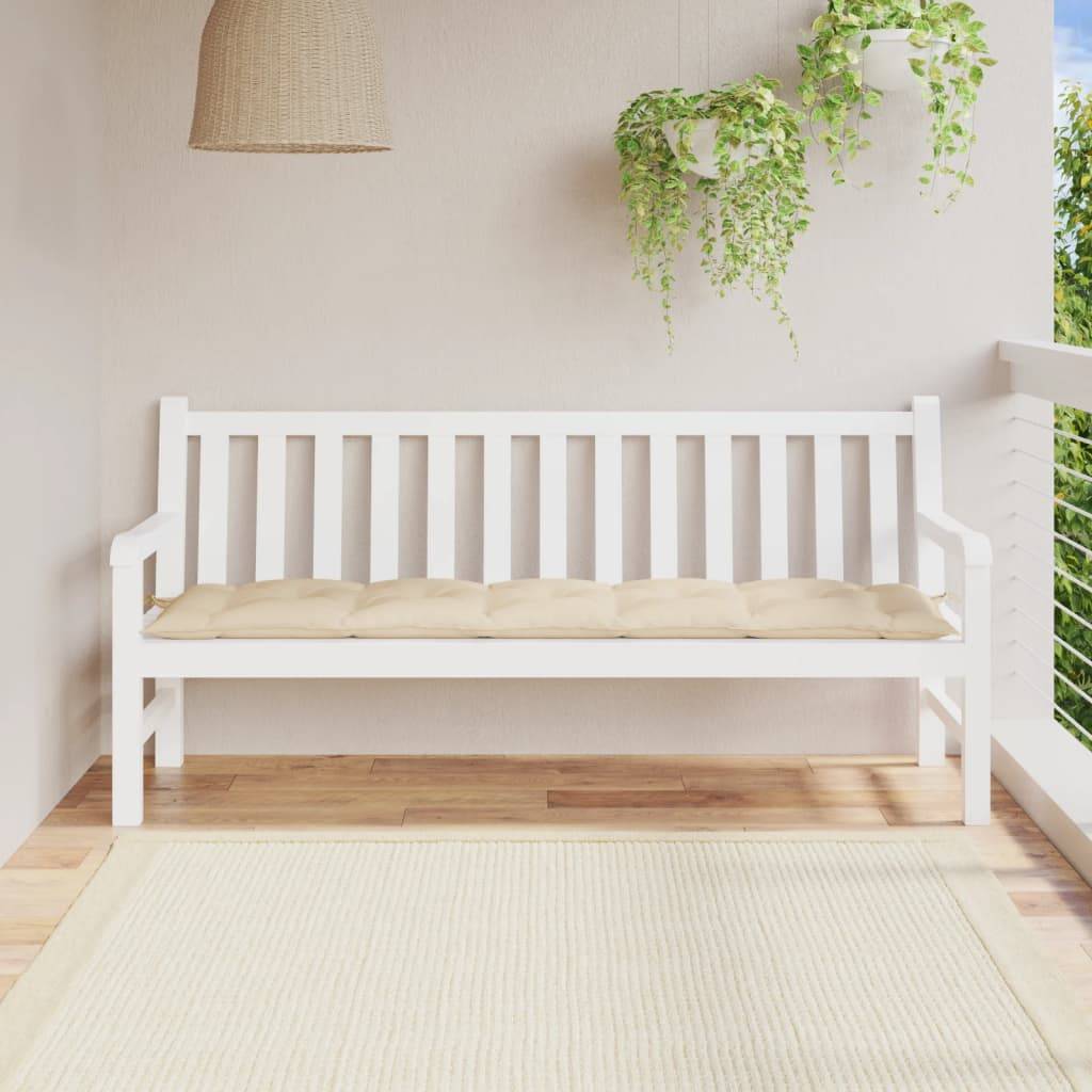 Coussin de banc de jardin beige 180x50x7 cm tissu oxford P102 - Image 2