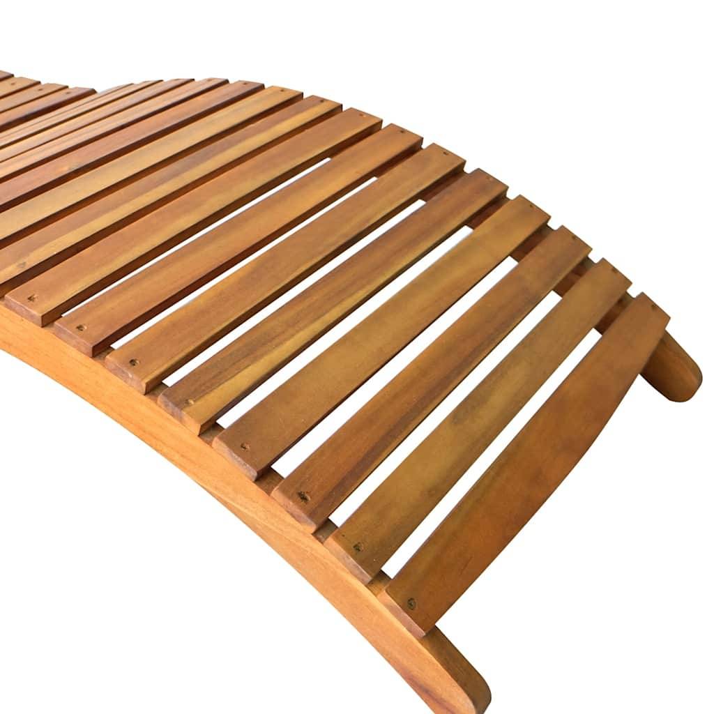 Chaise longue de jardin bois acacia avec coussin 184 x 55 x 64 cm, Noir - PANGIVO - Image 5