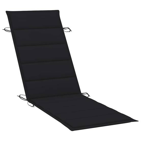 Chaise longue de jardin bois acacia avec coussin 184 x 55 x 64 cm, Noir - PANGIVO - Image 7