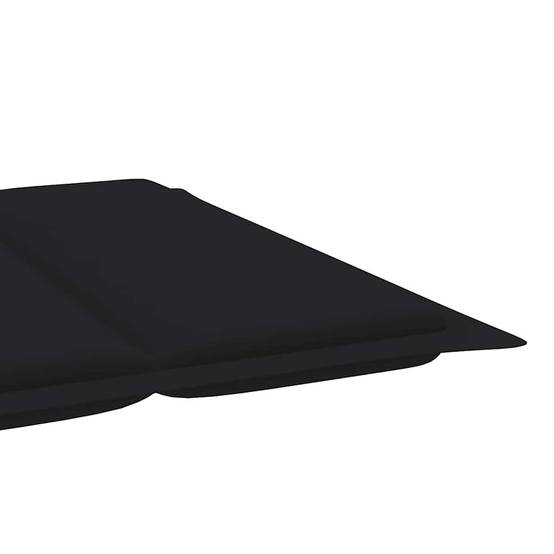Chaise longue de jardin bois acacia avec coussin 184 x 55 x 64 cm, Noir - PANGIVO - Image 8