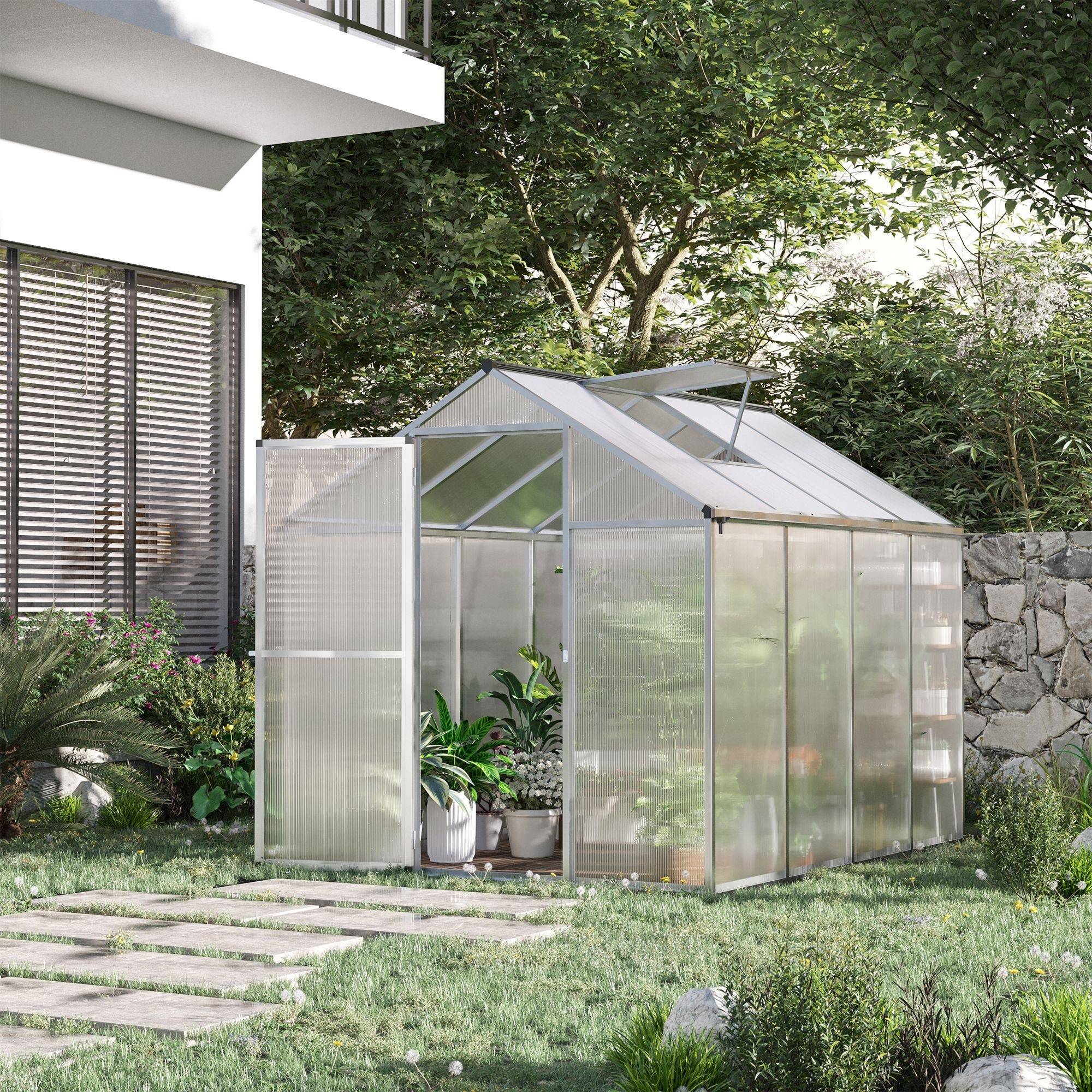 Outsunny - Serre - Aluminium - 242x190x195cm - Transparent - Outsunny - Image 2
