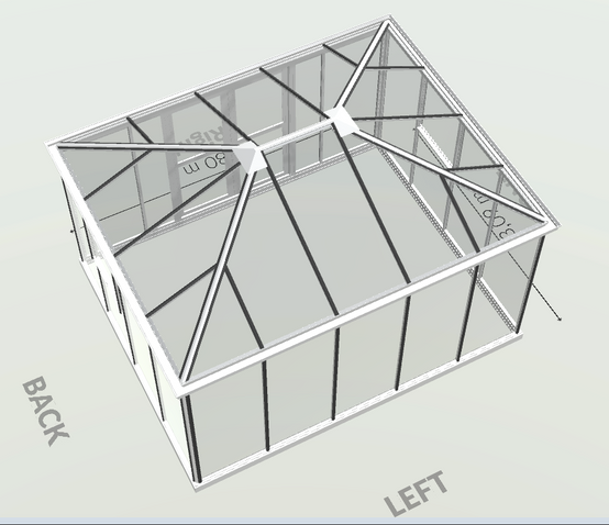 15m² - Serre en verre trempé - Euro Pyra Stretched - Laquée - 15m² - gris anthracite - L'atelier Des Serres - Image 5