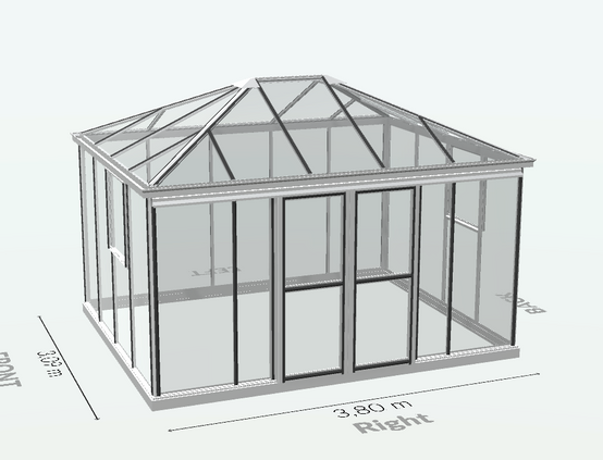 15m² - Serre en verre trempé - Euro Pyra Stretched - Laquée - 15m² - gris anthracite - L'atelier Des Serres - Image 4