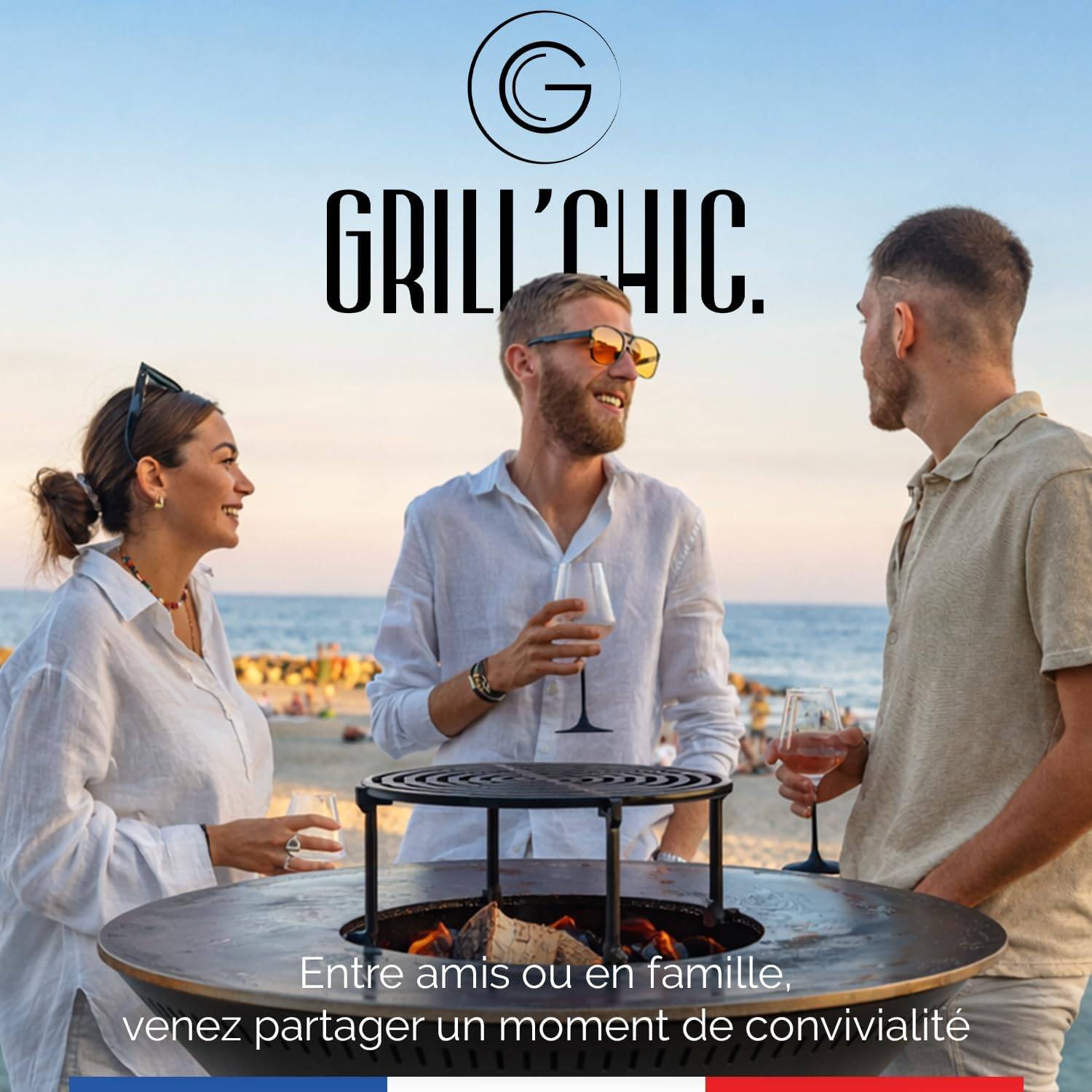 GRILL'CHIC - Pack Privilège Brasero Cévenol Corten Bois Carré - Simple Cuve - Avec Bâche + Grille + Stop Food Inclus - À Assembler - Fabriqué en - Image 7