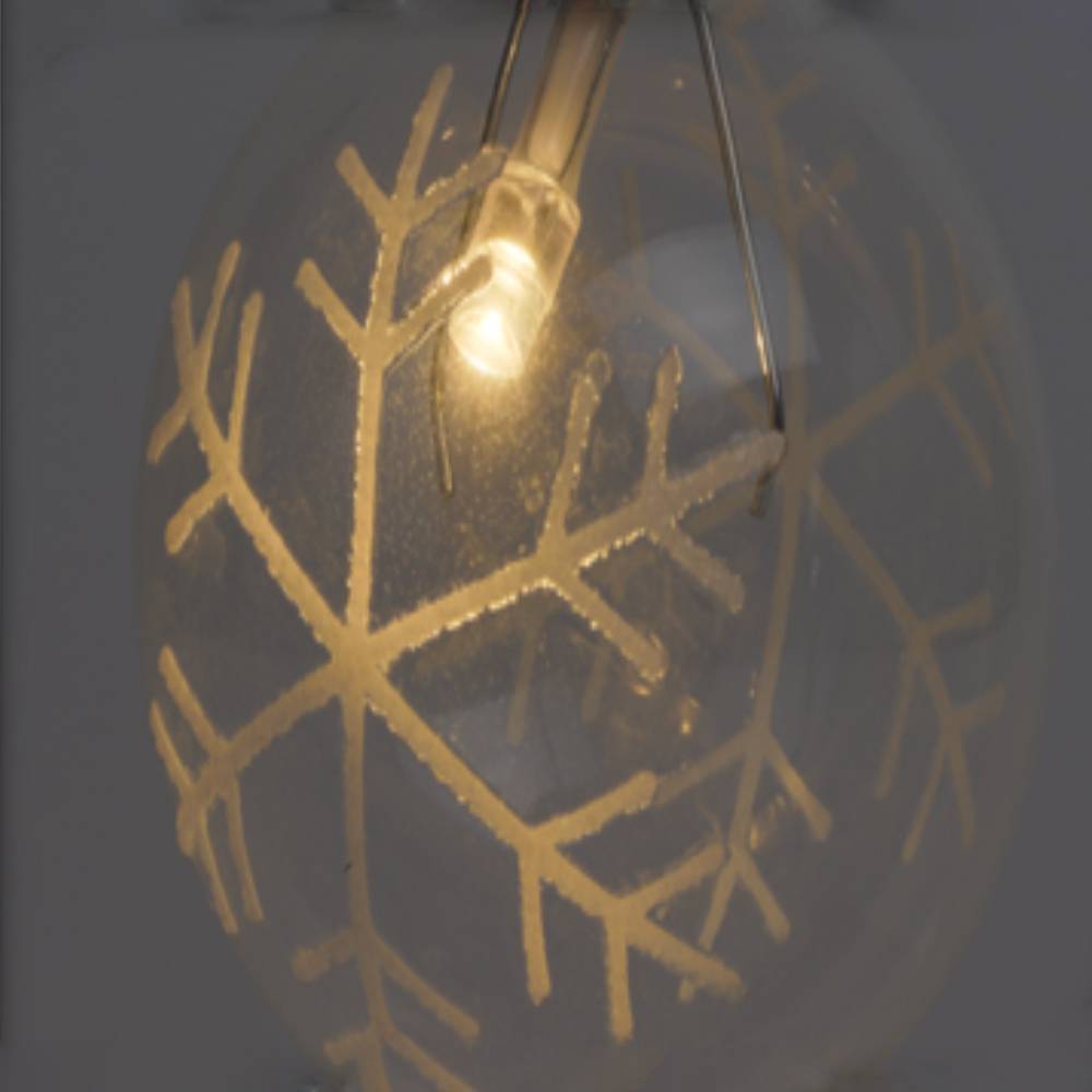 Sans Marque - Guirlande lumineuse boules flocons 20 LED blanc chaud 7 m - Image 3