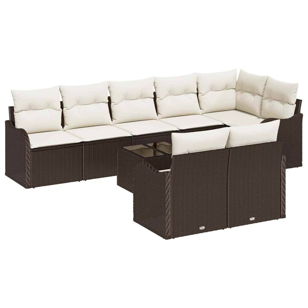 ComfortXL - Salon de jardin 8 places en polyrotin modulable avec table basse pour grande terrasse Marron – ComfortXL Outdoor Living - Image 2