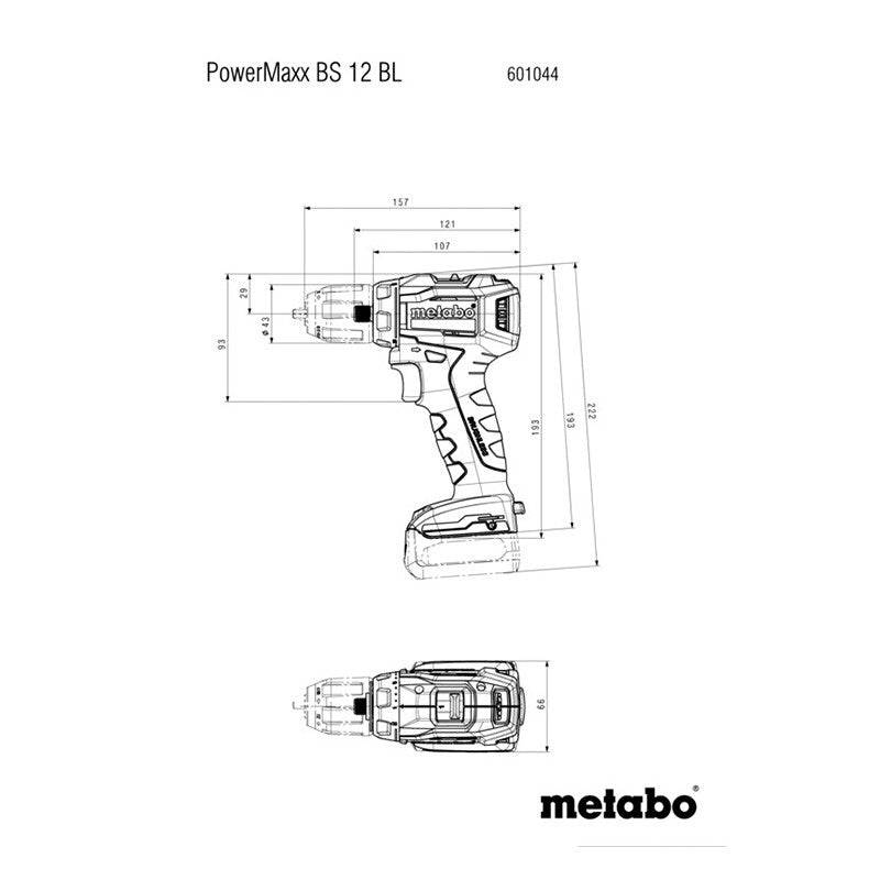 Metabo - Perceuse visseuse METABO12 V PowerMaxx BS 12 BL - 2 Batteries 2.0Ah, chargeur - 601044500 - Image 2