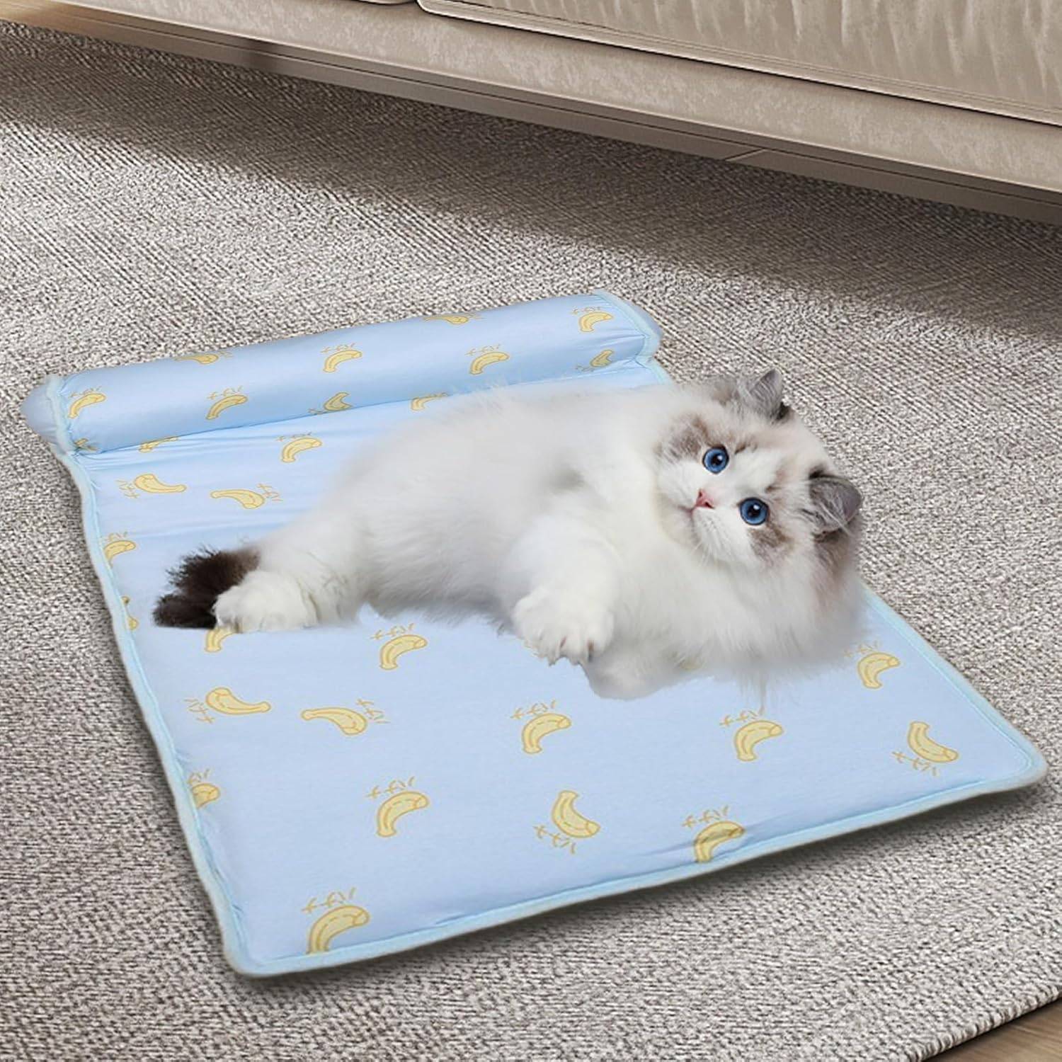 Tapis rafraîchissant pour chien & chat - Soie glacée instantanée - Lavable & portable - Idéal été - Living123 - Image 5