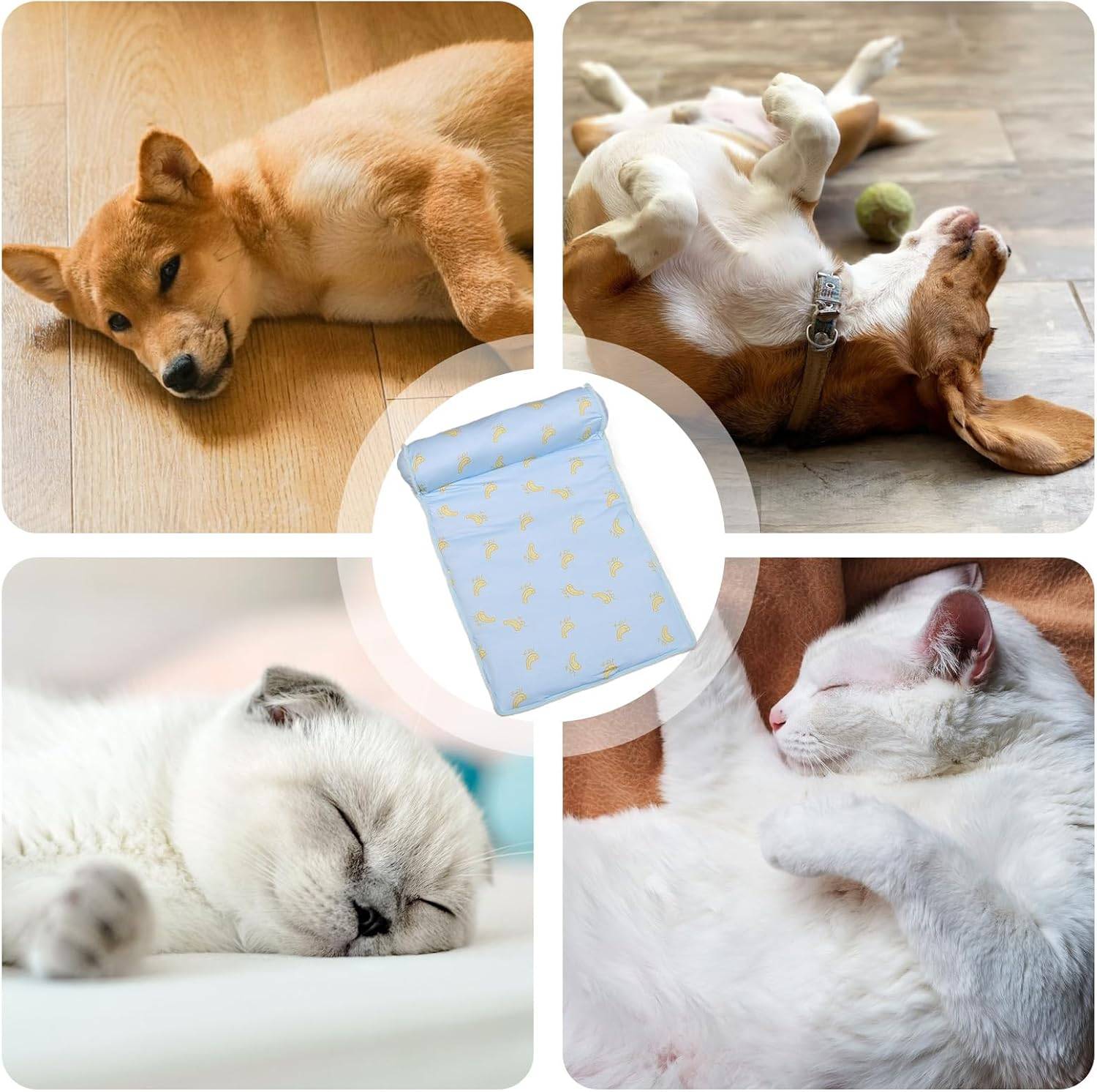 Tapis rafraîchissant pour chien & chat - Soie glacée instantanée - Lavable & portable - Idéal été - Living123 - Image 4