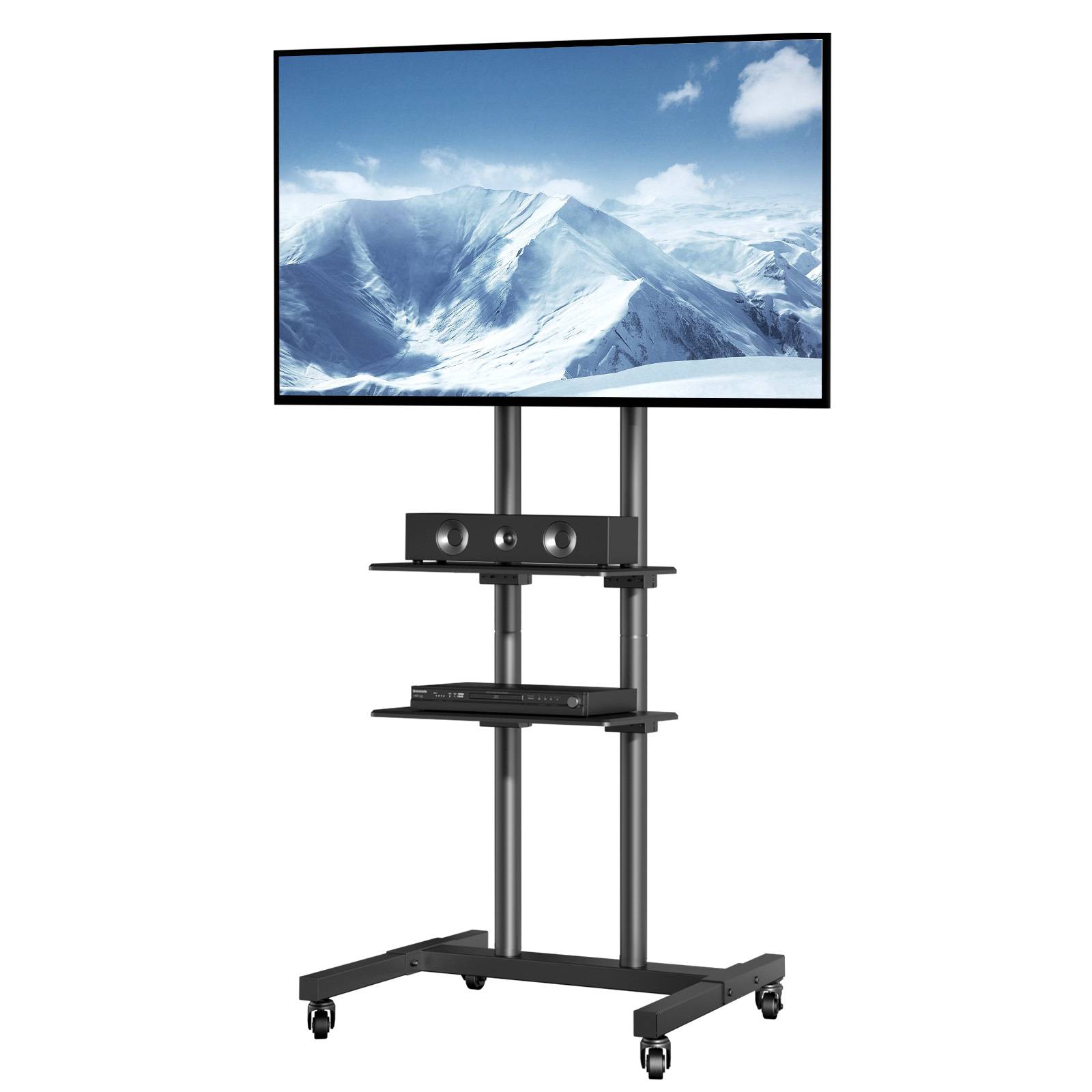 VEVOR Support TV sur pied universel 32-70'', hauteur réglable 151-170cm, charge 60kg, VESA 400x600mm. - Image 1