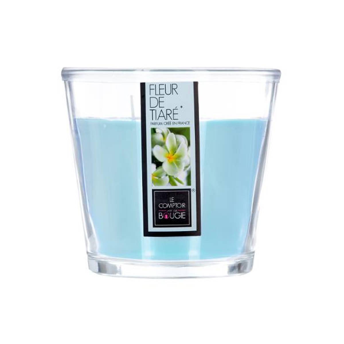 Bougie 3 mèches Parfumée Fleur de Tiaré 500 G Pot en verre - Image 2