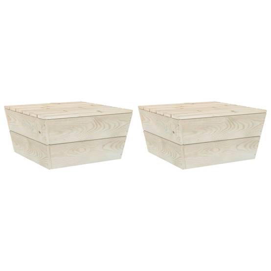 2 pcs Tables de jardin | Table d'extérieur 60x60x30 cm Bois d'épicéa imprégné - Image 1