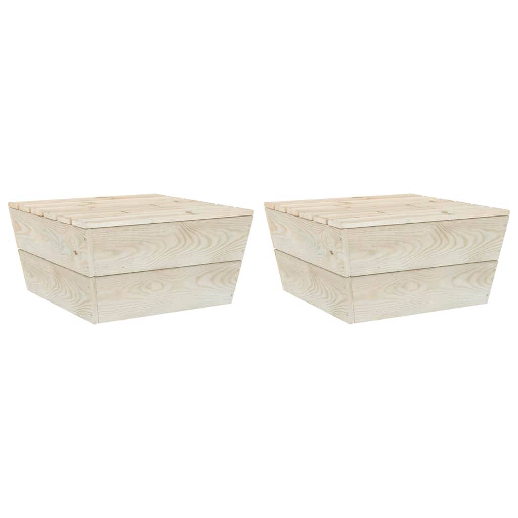 2 pcs Tables de jardin | Table d'extérieur 60x60x30 cm Bois d'épicéa imprégné - Image 1