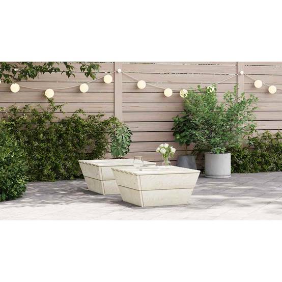 2 pcs Tables de jardin | Table d'extérieur 60x60x30 cm Bois d'épicéa imprégné - Image 2