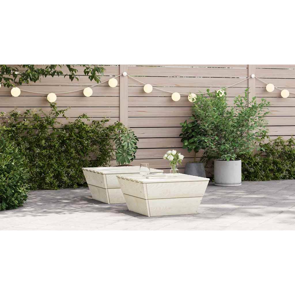 2 pcs Tables de jardin | Table d'extérieur 60x60x30 cm Bois d'épicéa imprégné - Image 2