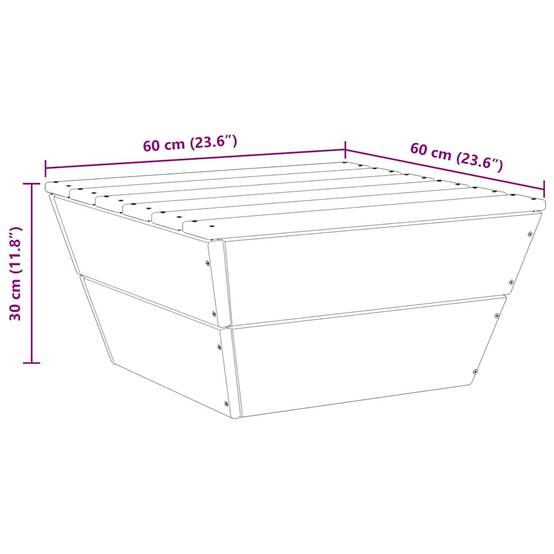 2 pcs Tables de jardin | Table d'extérieur 60x60x30 cm Bois d'épicéa imprégné - Image 7